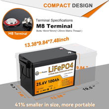 Load image into Gallery viewer, 24V 100Ah LiFePO4 Lithium BtrPower Battery for RV Marine Solar System 100A BMS