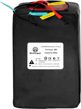 Load image into Gallery viewer, 48 Volt Bicycle Battery LiFePO4 Electric Bikes Scooter Ebike Battery 48V 40Ah