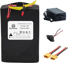 Load image into Gallery viewer, 36V 20Ah Lifepo4 Ebike Battery Pack for Electric Bicycle Scooter 500W 750W Motor