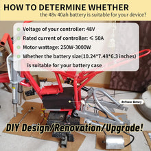 Load image into Gallery viewer, 48 Volt Bicycle Battery LiFePO4 Electric Bikes Scooter Ebike Battery 48V 40Ah