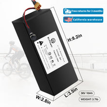 Load image into Gallery viewer, 36V 10AH 48v 10AH Lithium Li-ion Battery with 3A Charger and 20A BMS