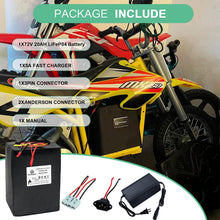 Load image into Gallery viewer, 72V 20Ah Lifepo4 Ebike Battery Pack for Electric Bike Motor Scooter 80A BMS