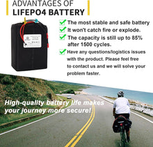 Load image into Gallery viewer, 48V 20AH Ebike Battery LiFePO4 Battery Pack for Electric Scooter 40A BMS