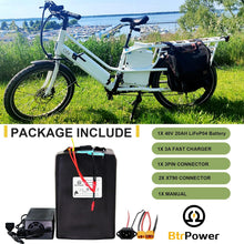 Load image into Gallery viewer, 48V 20AH Ebike Battery LiFePO4 Battery Pack for Electric Scooter 40A BMS