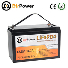 Load image into Gallery viewer, Rechargeable 12V 140Ah lithium LiFePO4 battery for RV Deep Cycles Solar System