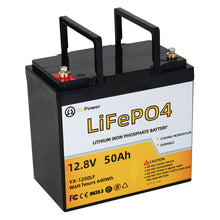 Load image into Gallery viewer, 12V 50Ah LiFePO4 Deep Cycle Battery With 100A BMS For Wheelchair RV Marine Solar System