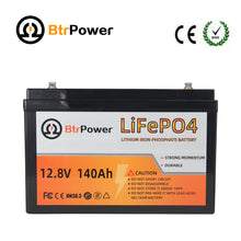 Load image into Gallery viewer, Rechargeable 12V 140Ah lithium LiFePO4 battery for RV Deep Cycles Solar System