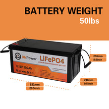 Load image into Gallery viewer, 12V 200Ah LiFePO4 Deep Cycle Battery With 100A BMS For RV Marine Solar System