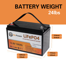 Load image into Gallery viewer, Lifepo4 Battery Pack 12v Deep Cycle 100Ah Battery for RV Solar System