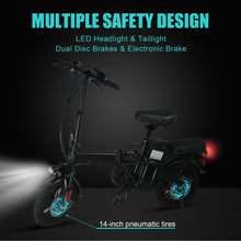 Load image into Gallery viewer, 14" 48V 400W Motor Folding Ebike City Electric Bike 48V 15AH Lithium-Ion Battery for Adult Comfortable luxurious Seat