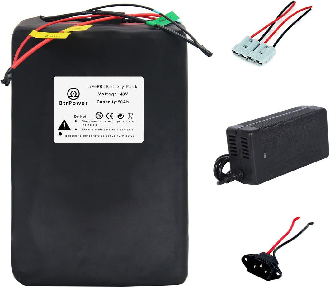 48V 50AH Bicycle Battery LiFePO4  Electric Bicycle Bike Scooter Battery 48 Volt 50A BMS