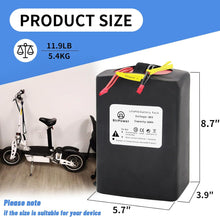 Load image into Gallery viewer, 36V 20Ah Lifepo4 Ebike Battery Pack for Electric Bicycle Scooter 500W 750W Motor
