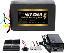 Load image into Gallery viewer, 48v 25ah Lithium Lifepo4 Ebike Battery Pack fit for 1000W Motor Scooter 50A BMS
