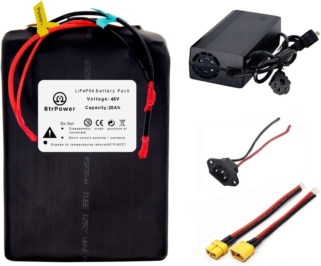 48V 20AH Ebike Battery LiFePO4 Battery Pack for Electric Scooter 40A BMS