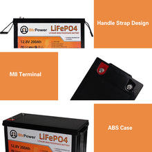 Load image into Gallery viewer, 12V 200Ah LiFePO4 Deep Cycle Battery With 100A BMS For RV Marine Solar System
